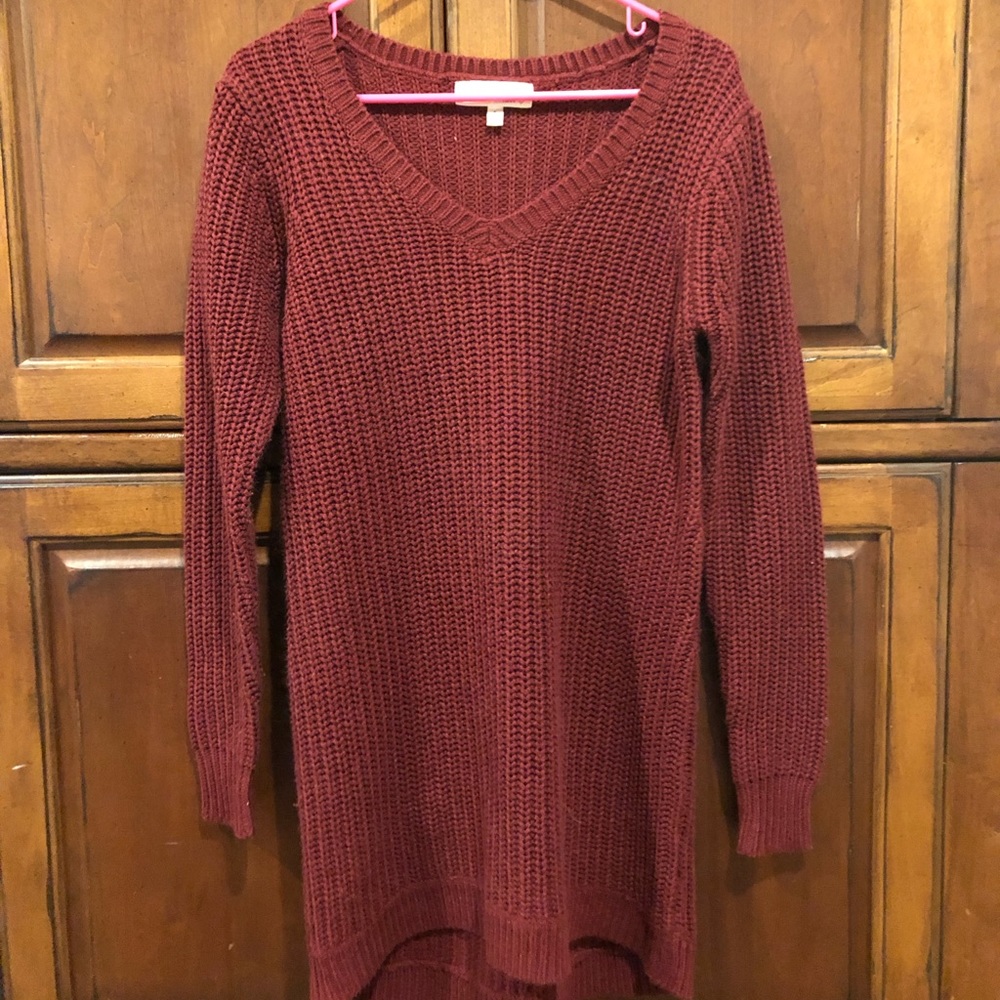 Maroon sweater dress